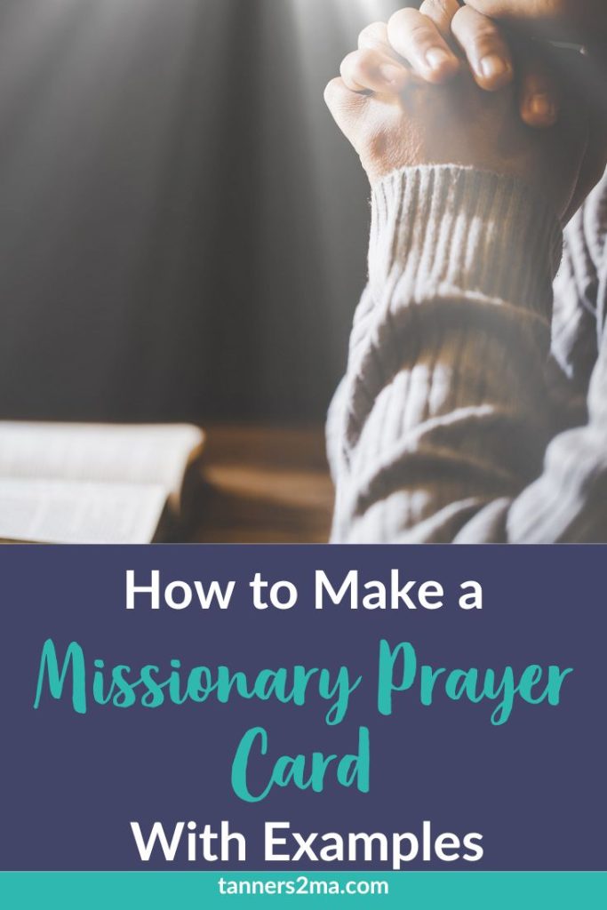Pinterest image that reads: How to Make a Missionary Prayer Card with Examples